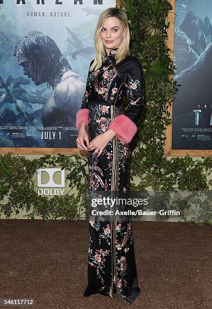 Actress Margot Robbie arrives at the premiere of Warner Bros. Pictures' 'The Legend Of Tarzan' at TCL Chinese Theatre on June 27, 2016 in Hollywood,...