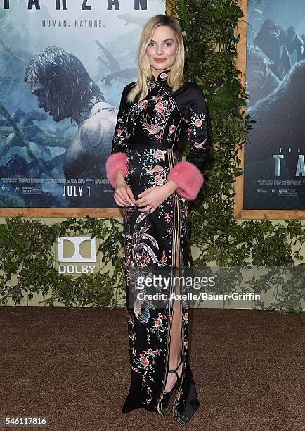 Actress Margot Robbie arrives at the premiere of Warner Bros. Pictures' 'The Legend Of Tarzan' at TCL Chinese Theatre on June 27, 2016 in Hollywood,...