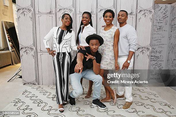 Tichina Arnold, Teyonah Parris, Erica Ash, RonReaco Lee and Jessie Usher from the cast of "Survivor's Remorse" visit AOL Build Speaker Series at AOL...