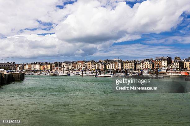 the port and the town - dieppe france stock pictures, royalty-free photos & images