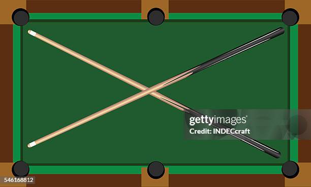 pool billiard table with stick - pool table stock illustrations