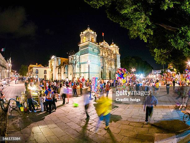 cathedral of our lady of the assumption in oaxaca, mexico - oaxaca stock pictures, royalty-free photos & images