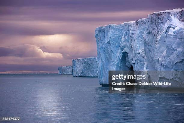 austfonna ice cap - spitsbergen stockfoto's en -beelden