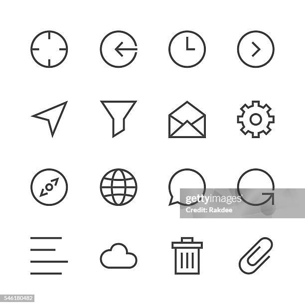 basic icon set 2 - line series - bin icon stock illustrations