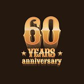 Sixty years anniversary vector icon