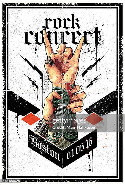 ilustraciones, imágenes clip art, dibujos animados e iconos de stock de cartel de rock - cartel de concierto