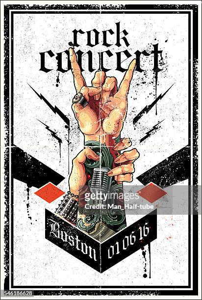 rock poster - concert poster stock illustrations
