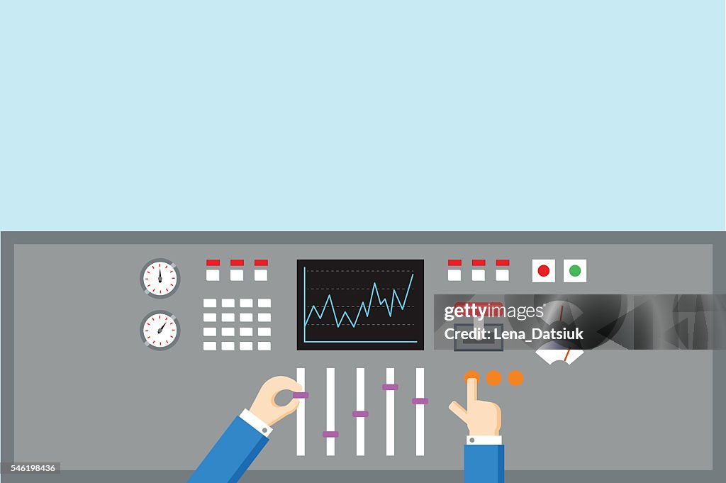 Control System Free Hand Control And Regulation Concept Hands Operated Panel Flat Vector High ...