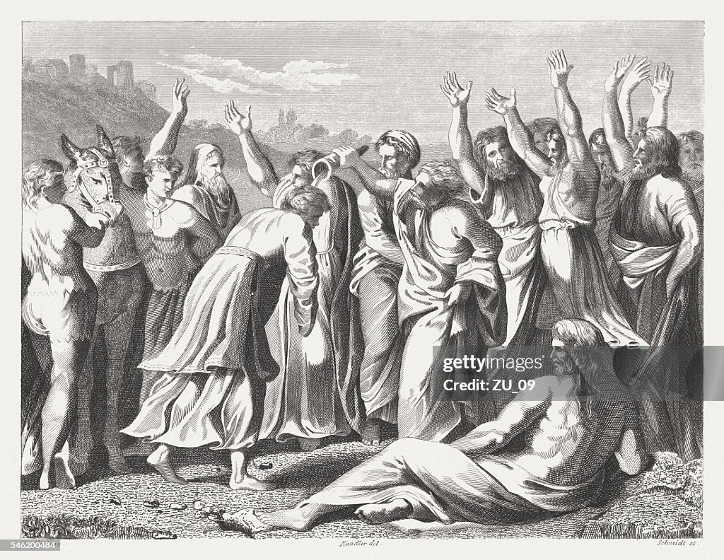 Zadok Anoints Solomon als König (1 Könige 1), veröffentlicht 1841