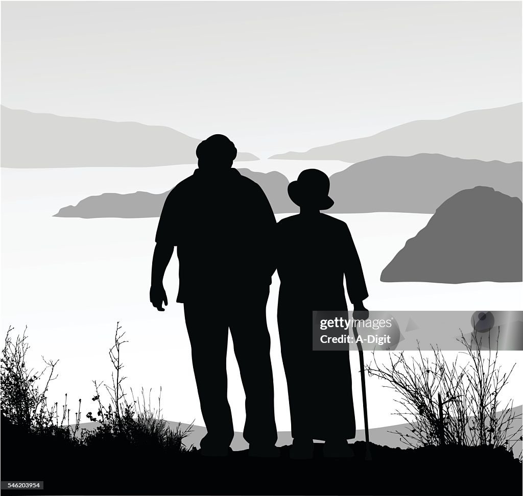 Retired Couple Amazing View Hike