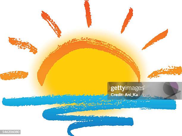 sun and sea - summer heat stock illustrations