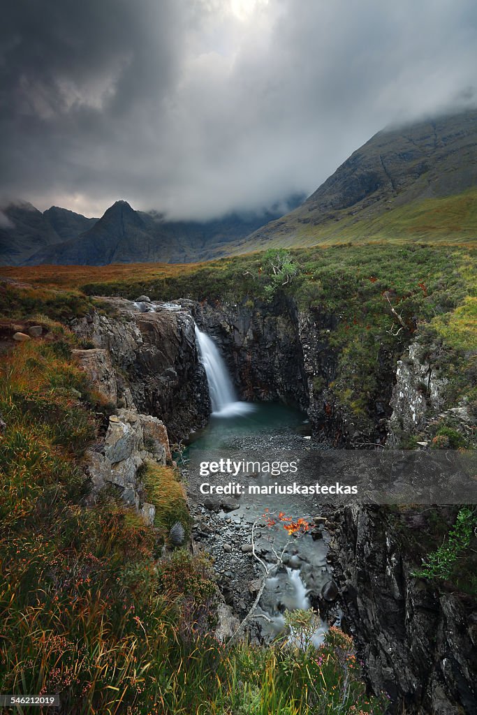 UK, Scotland, Isle of Skye, Cullins, Coire ne Creiche, Fairy Pools