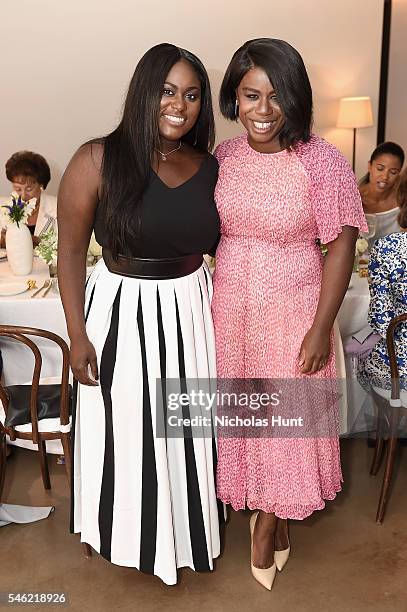 Actors Danielle Brooks and Uzo Aduba attend a luncheon hosted by Glamour and Facebook to discuss the 2016 election at Samsung 837 in NYC on July 11,...