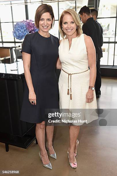 Glamour editor in chief Cindi Leive and journalist Katie Couric attend a luncheon hosted by Glamour and Facebook to discuss the 2016 election at...