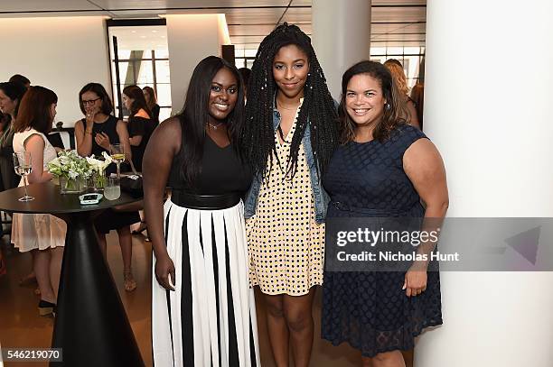 Danielle Brooks, Jessica Williams and Crystal Patterson attend a luncheon hosted by Glamour and Facebook to discuss the 2016 election at Samsung 837...
