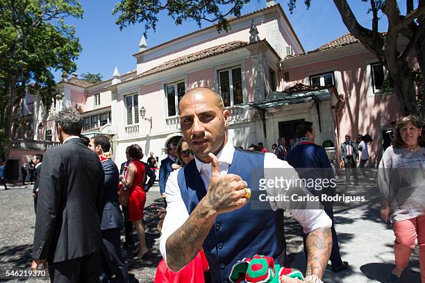 Portuguese forward Ricardo Quaresma during the meeting with the countries President Marcelo Rebelo de Sousa for the Portugal Euro 2016 Victory...