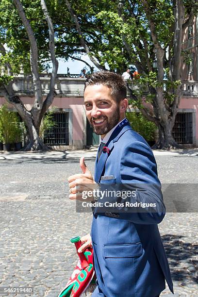 Portuguese midfielder Joao Moutinho during the meeting with the countries President Marcelo Rebelo de Sousa for the Portugal Euro 2016 Victory...