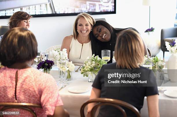 Journalist Katie Couric and actres Danielle Brooks attend a luncheon hosted by Glamour and Facebook to discuss the 2016 election at Samsung 837 in...