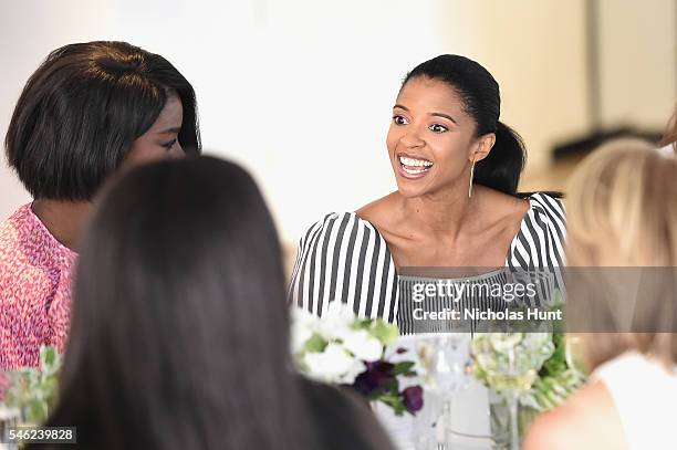 Actress Renee Elise Goldsberry attends a luncheon hosted by Glamour and Facebook to discuss the 2016 election at Samsung 837 in NYC on July 11, 2016...