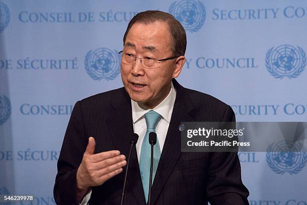 Secretary-General Ban Ki-moon speaks with the press. Amid escalating armed conflict in South Sudan, United Nations Secretary-General Ban Ki-moon held...