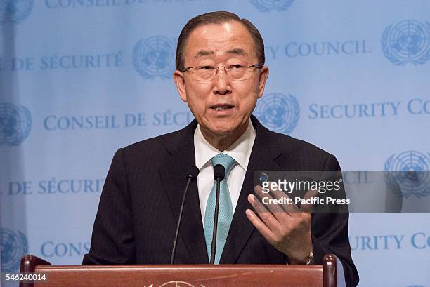 Secretary-General Ban Ki-moon speaks with the press. Amid escalating armed conflict in South Sudan, United Nations Secretary-General Ban Ki-moon held...