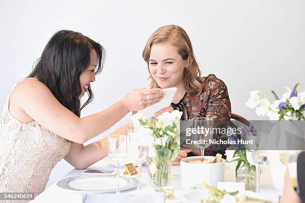 Sharon Yang of Facebook and actress Morgan Saylor attend a luncheon hosted by Glamour and Facebook to discuss the 2016 election at Samsung 837 in NYC...