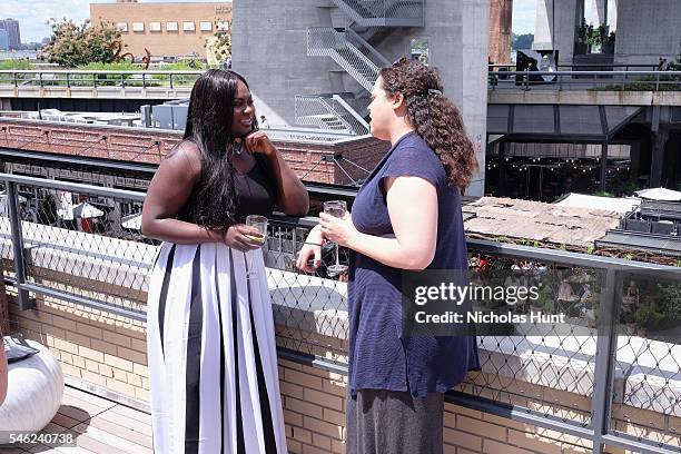 Actress Danielle Brooks and Jezebel founder, Anna Holmes attend a luncheon hosted by Glamour and Facebook to discuss the 2016 election at Samsung 837...