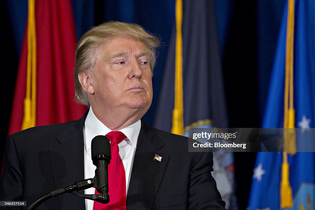 Presumptive Republican Presidential Nominee Donald Trump Gives Speech On Veterans Reform