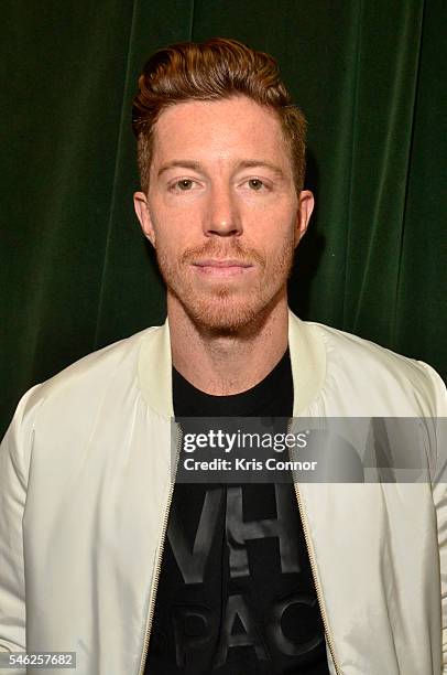 Shaun White poses backstage during the Linder Presentation at Dixon Place on July 11, 2016 in New York City.