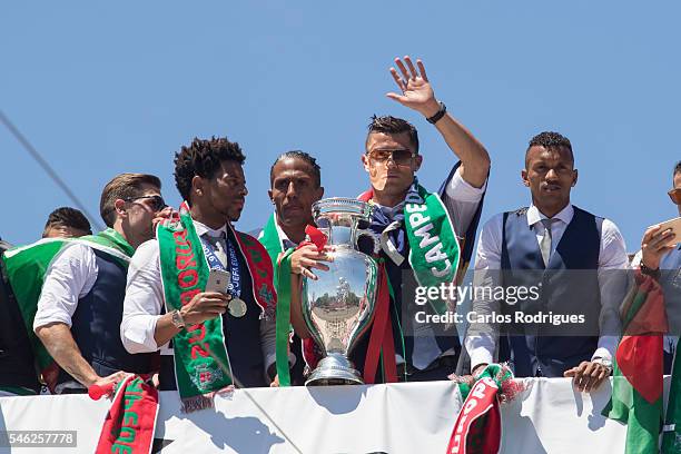 Portuguese midfielder Adrien Silva, Portuguese defender Eliseu, Portuguese defender Bruno Alves, Portuguese forward Cristiano Ronaldo, Portuguese...