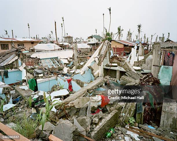 ravaged community following typhoon - hurricaine stock pictures, royalty-free photos & images
