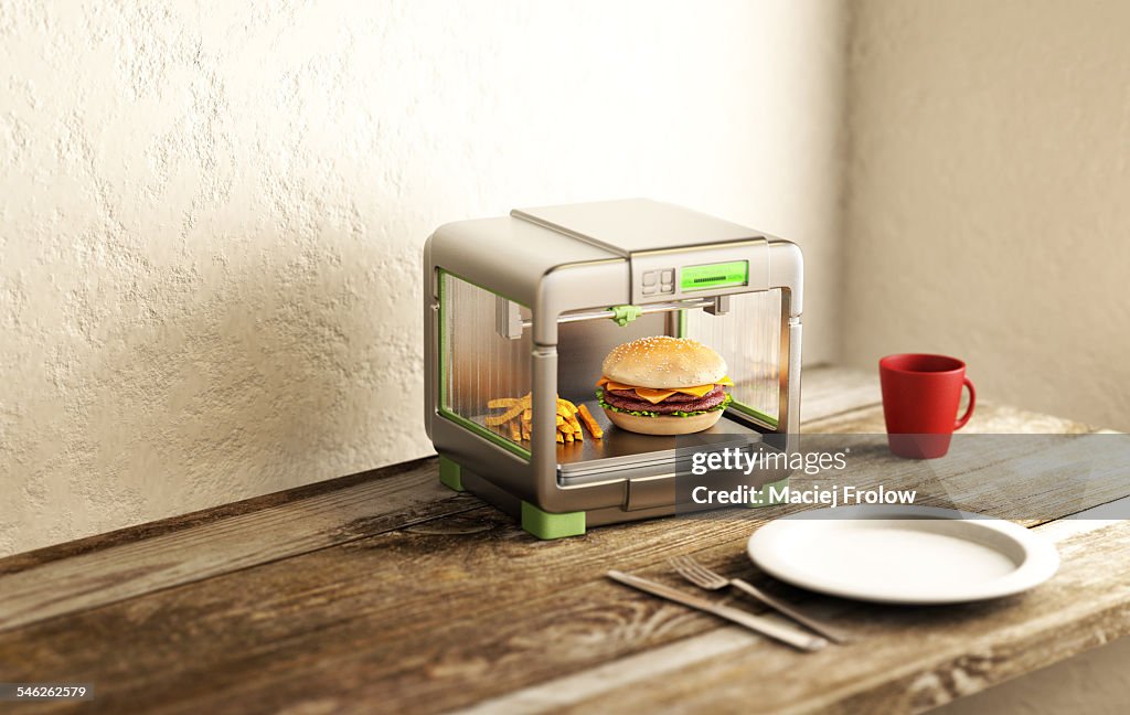 3D printer with food.
