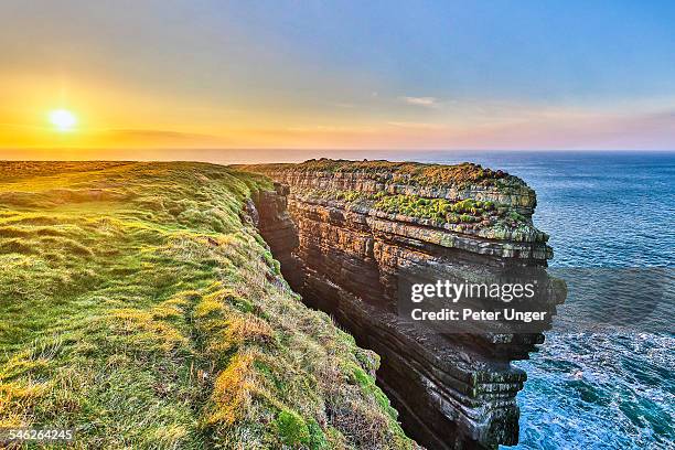loop head sea cliffs - loop head ireland stock pictures, royalty-free photos & images