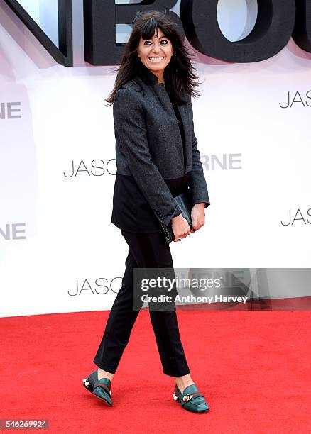 Claudia Winkleman attends the European premiere of "Jason Bourne" at Odeon Leicester Square on July 11, 2016 in London, England.