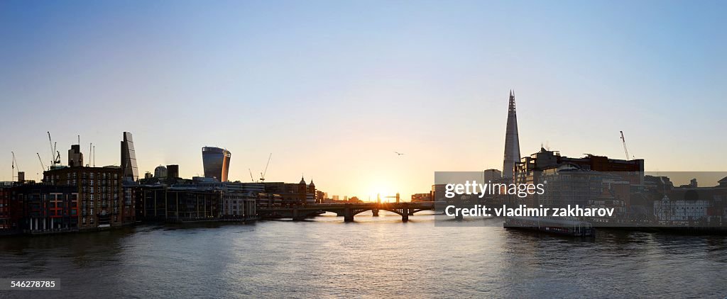 London skyline at sunrise
