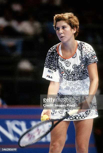 Monica Seles during the 1991 Virginia Slims Championships at Madison Square Garden circa 1991 in New York City.