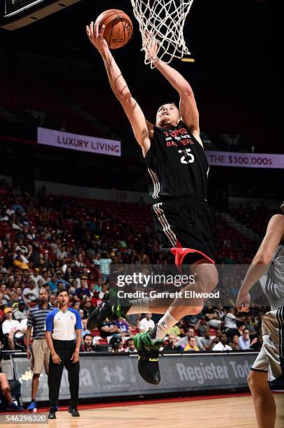 Singler of Toronto Raptors goes for the lay up during the game against the Dallas Mavericks during the 2016 Las Vegas Summer League on July 11, 2016...