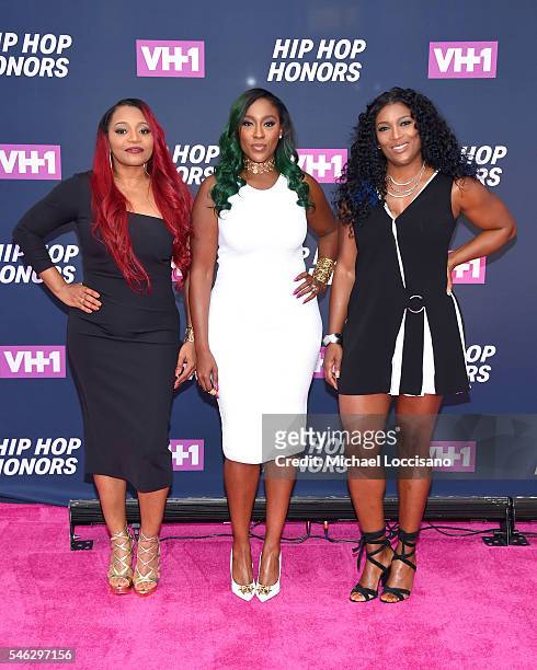 Singers Leanne "Lelee" Lyons, Cheryl "Coko" Gamble, and Tamara "Taj" George of Sisters With Voices attend the VH1 Hip Hop Honors: All Hail The Queens...