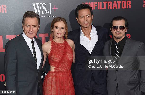 Bryan Cranston, Diane Kruger, Benjamin Bratt, and John Leguizamo attends the "The Infiltrator" New York premiere at AMC Loews Lincoln Square 13...