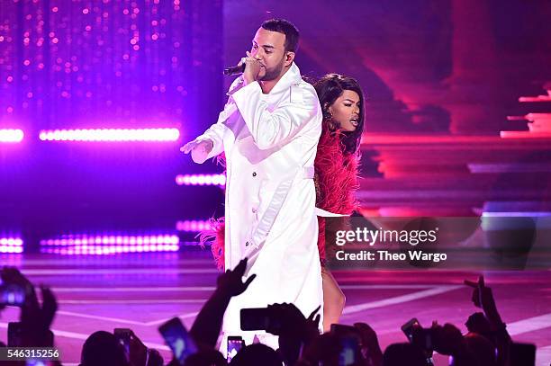 French Montana and Teyana Taylor performs onstage during the VH1 Hip Hop Honors: All Hail The Queens at David Geffen Hall on July 11, 2016 in New...