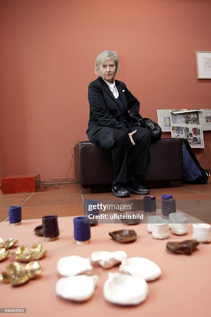 Trockel, Rosemarie - Visual Artist, Germany - during art exhibition 'Gesehen & Geliebt' at Museum Ludwig in Cologne, Germany