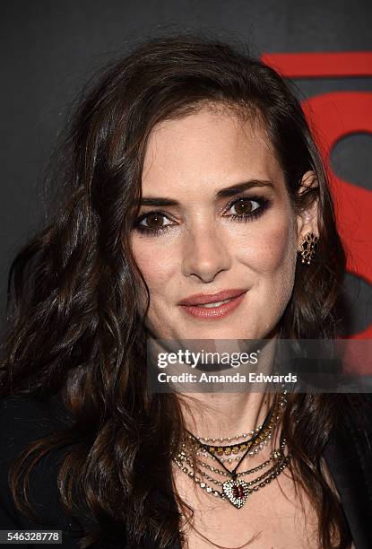 Actress Winona Ryder arrives at the premiere of Netflix's "Stranger Things" at Mack Sennett Studios on July 11, 2016 in Los Angeles, California.