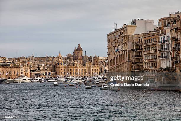 malta valletta - st julians bay stock pictures, royalty-free photos & images