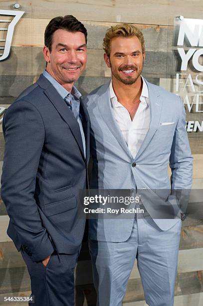 Actors Jerry O'Connell and Kellan Lutz attends CFDA x Cadillac Opening Night Party of New York Fashion Week: Men's S/S 2017 at Cadillac House on July...