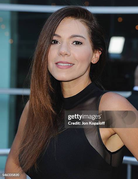 Actress Romina Laino arrives at the Los Angeles Premiere "Undrafted" at ArcLight Hollywood on July 11, 2016 in Hollywood, California.