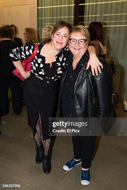 Sacha Horler and Magda Szubanski attend the Screen Australia 'Gender Matters' recipients announcement on July 12, 2016 in Sydney, Australia.