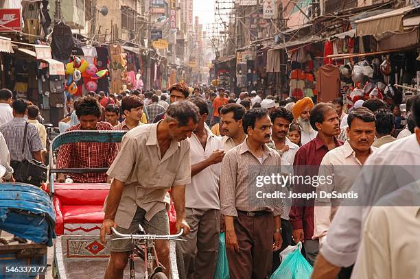 Crowded Delhi street. Delhi, India.