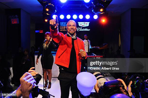 Singer Common performes at the CFDA x Cadillac opening night party during New York Fashion Week: Men's Spring/Summer 2017 at Cadillac House on July...