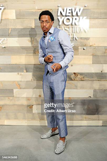 Actor Nick Cannon attends the CFDA x Cadillac opening night party during New York Fashion Week: Men's Spring/Summer 2017 at Cadillac House on July...