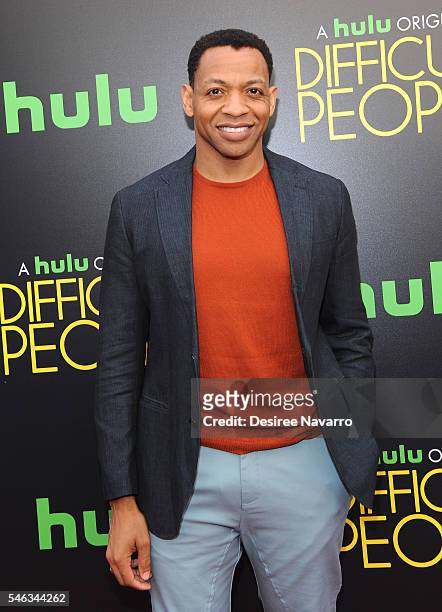 Actor Derrick Baskin attends 'Difficult People' New York Premiere at The Metrograph on July 11, 2016 in New York City.